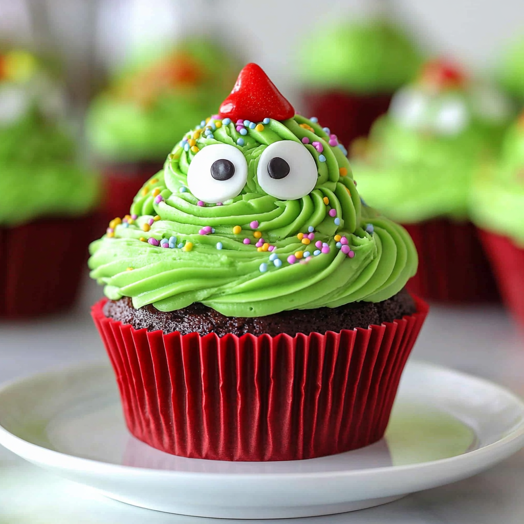 Recipe preparation for Grinch Cupcakes