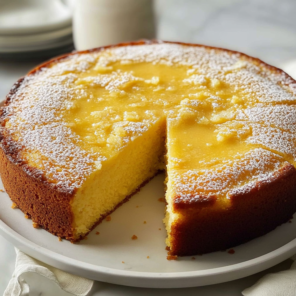 Recipe preparation for Italian Grandma’s Lemon Custard Cake