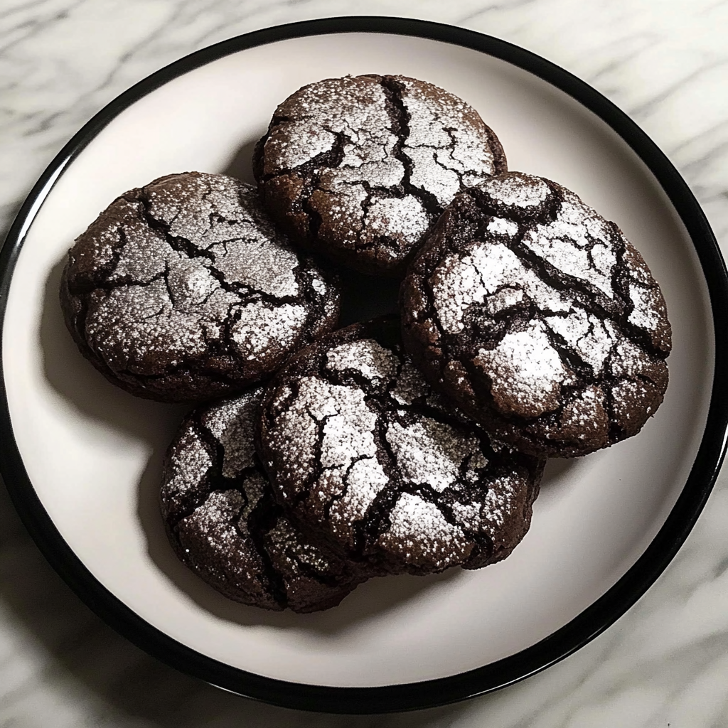 Recipe preparation for Sparkly Midnight Chocolate Cookies