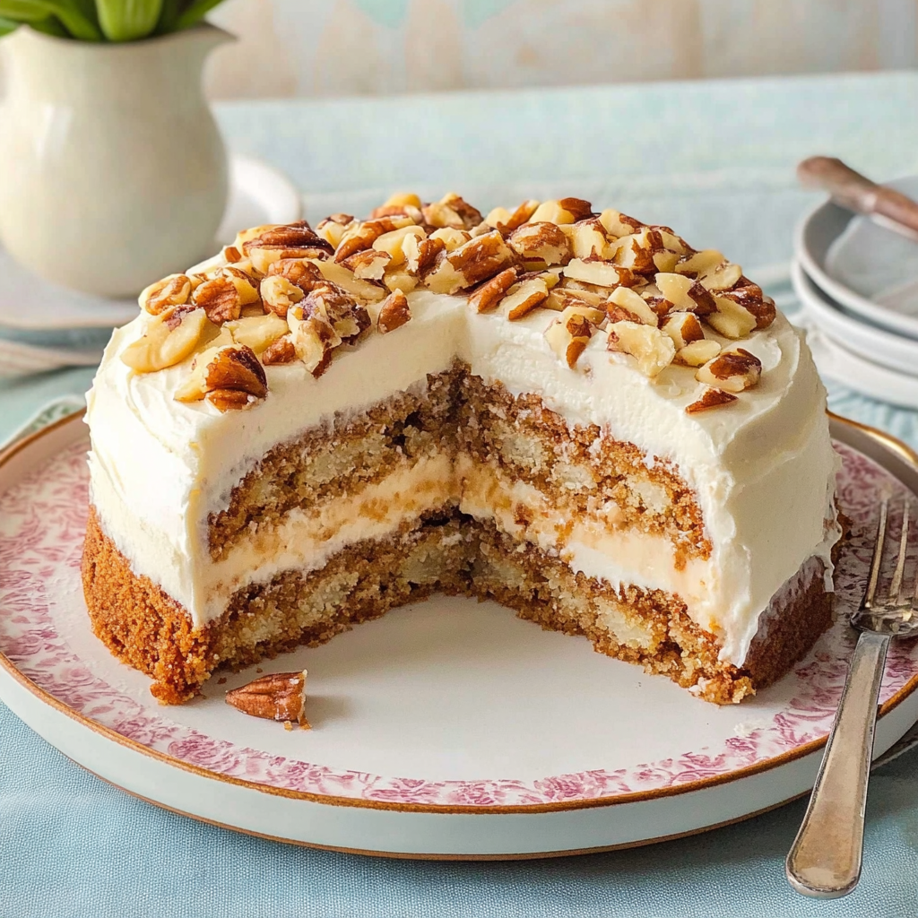 Recipe preparation for Hummingbird Cake