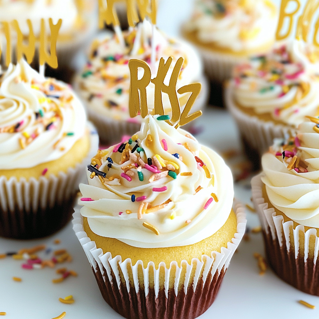 Recipe preparation for New Year Fireworks Confetti Cupcakes