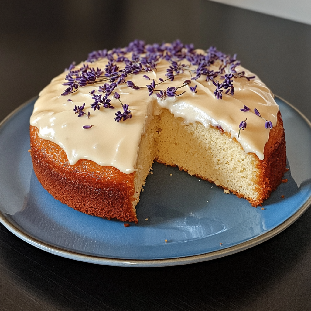 Recipe preparation for Honey Lavender Tea Cake