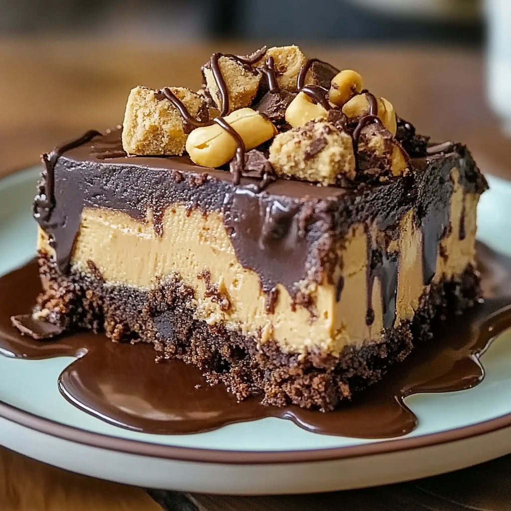 Recipe preparation for Chocolate Peanut Butter Swirl Dump Cake