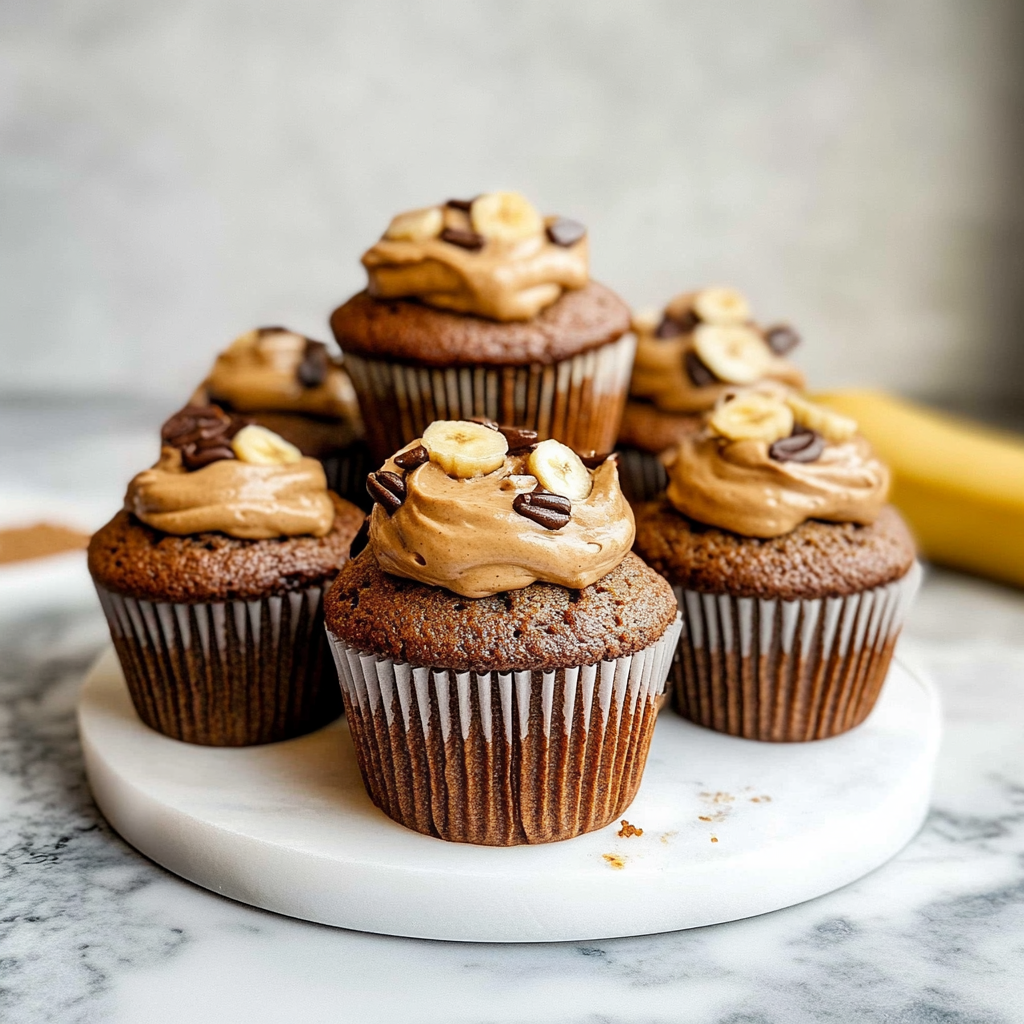 Recipe preparation for peanut butter banana cupcakes