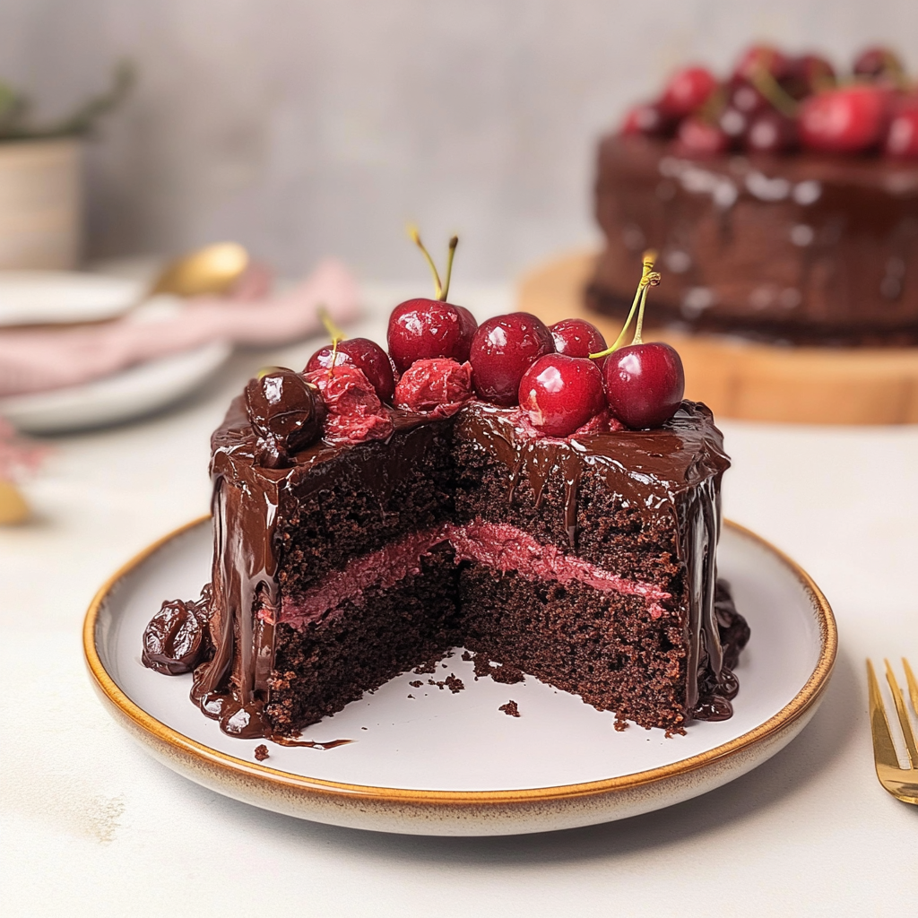 Recipe preparation for Chocolate, Cherry New Year’s Cake