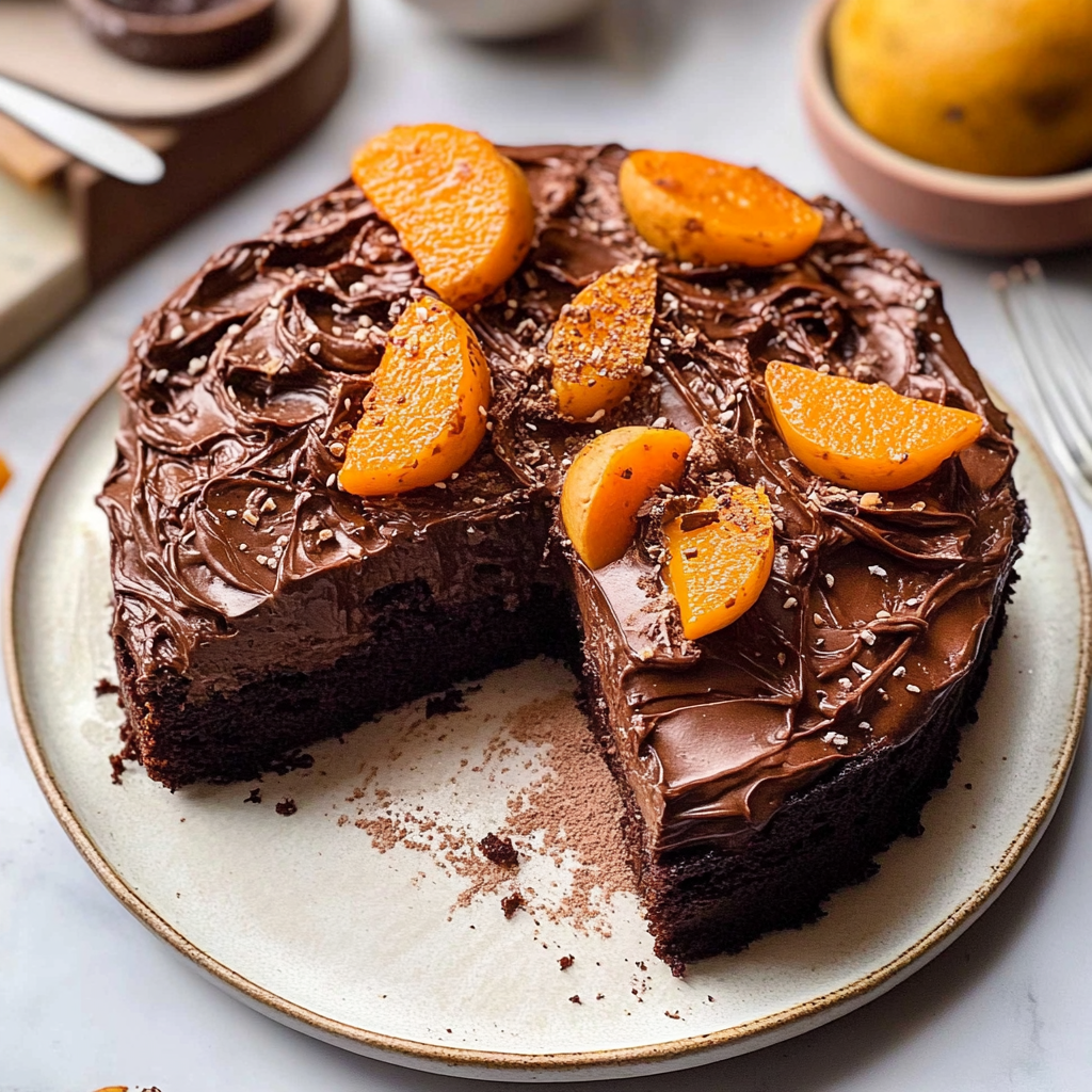 Recipe preparation for Paleo Sweet Potato Chocolate Cake