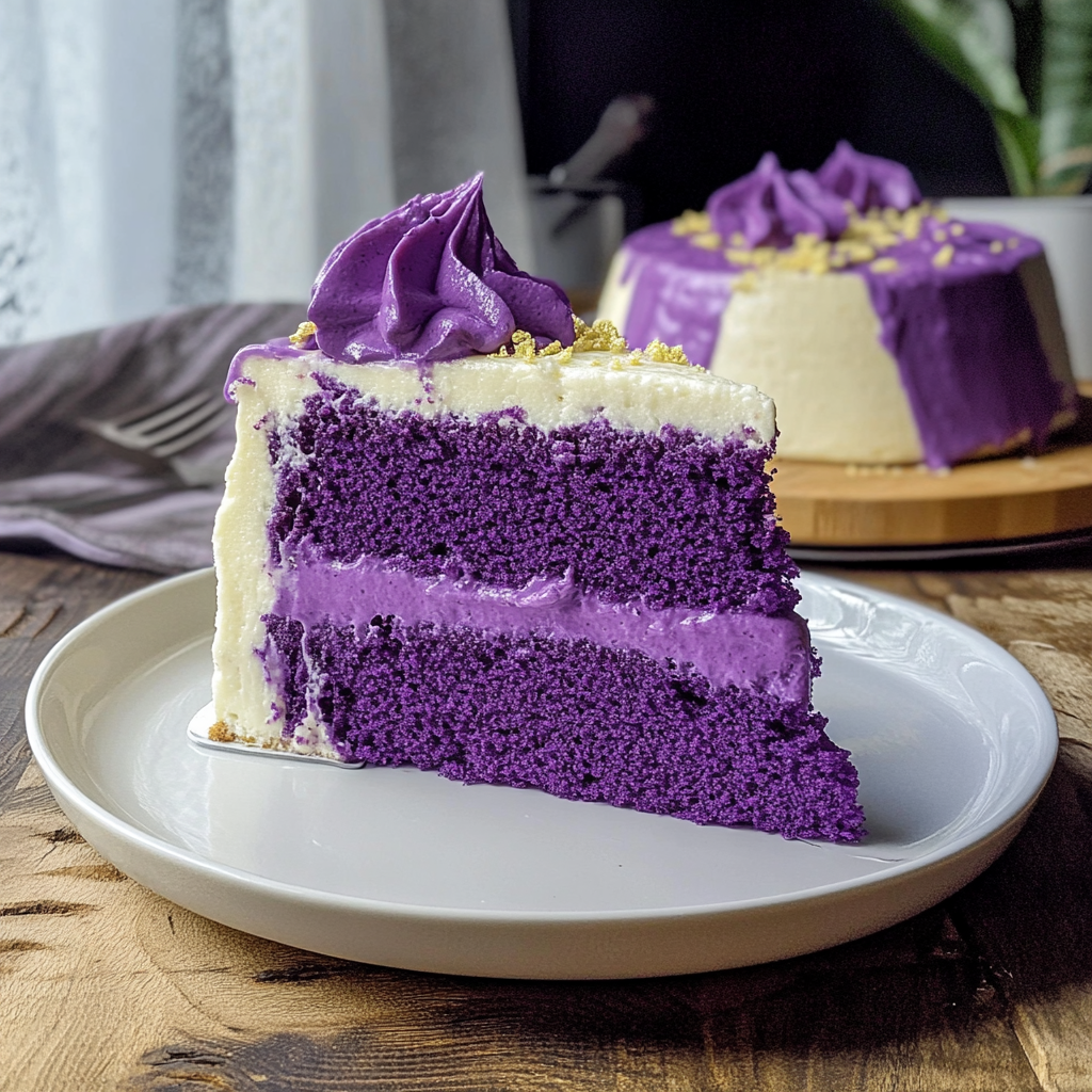 Recipe preparation for Ube Purple Cake