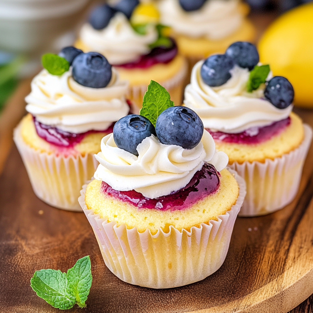 Recipe preparation for Blueberry Lemon Cheesecake Cupcakes