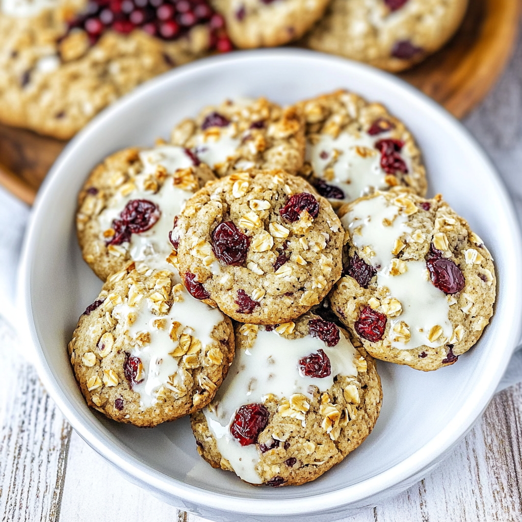 Recipe preparation for White Chocolate Cranberry Oat Cookies