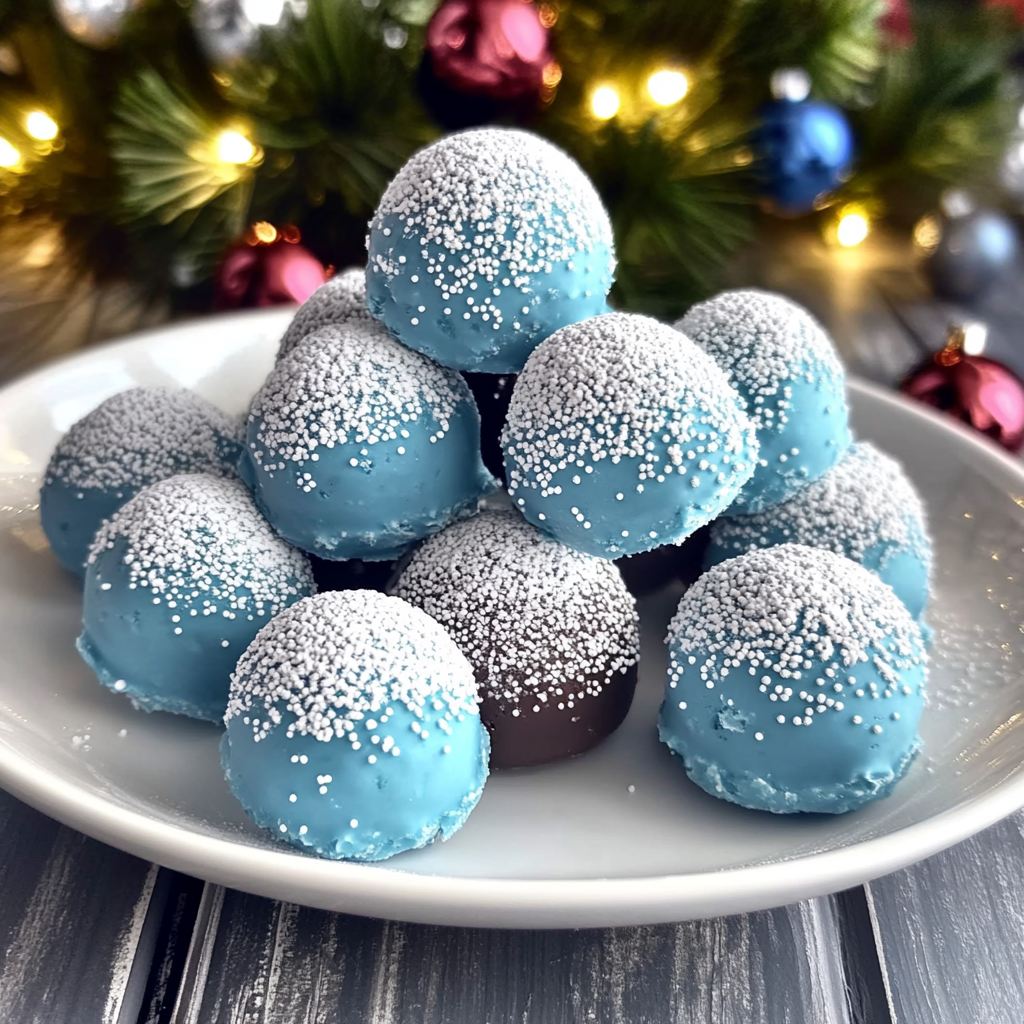 Recipe preparation for 4-Ingredient Blue Christmas Truffles