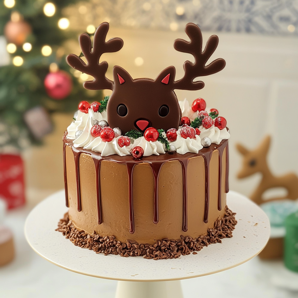 Recipe preparation for Christmas Reindeer Cake