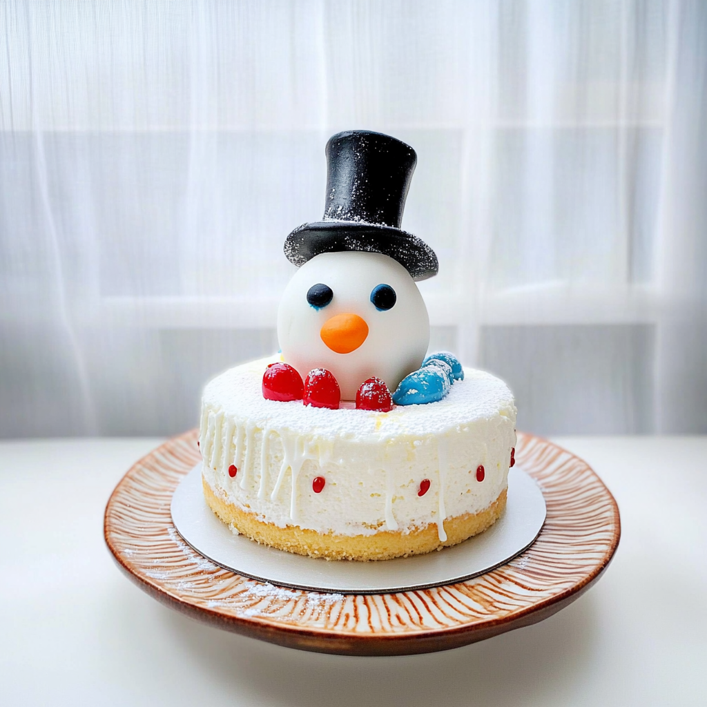 Recipe preparation for Snowman Cake
