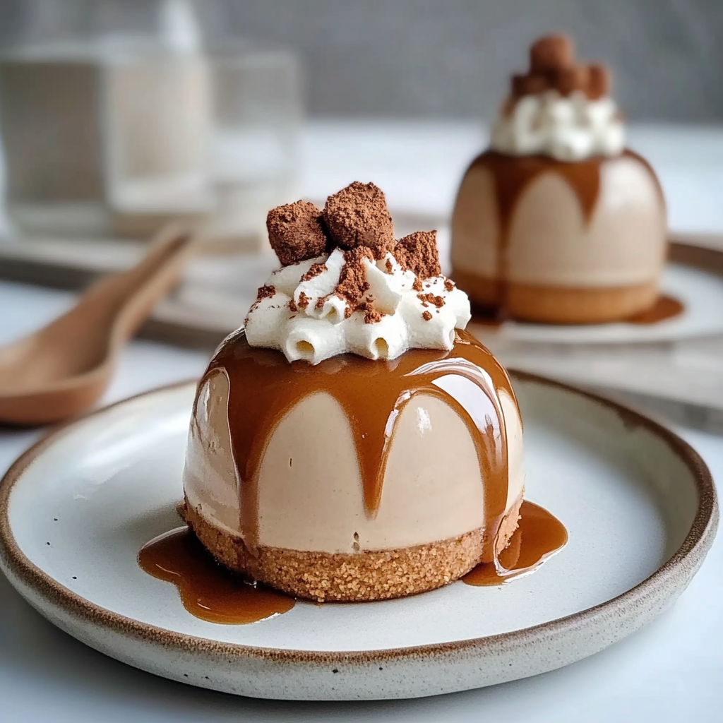 Recipe preparation for Gingerbread Latte Mousse Domes