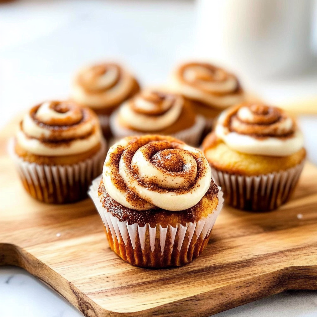 Recipe preparation for Cinnamon Roll Cupcakes