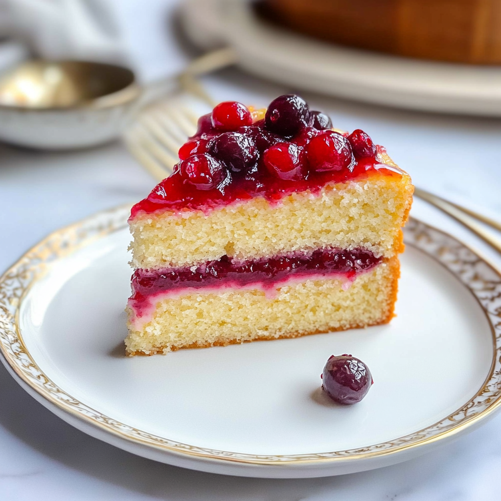 Recipe preparation for Cranberry Orange Brown Sugar Cake