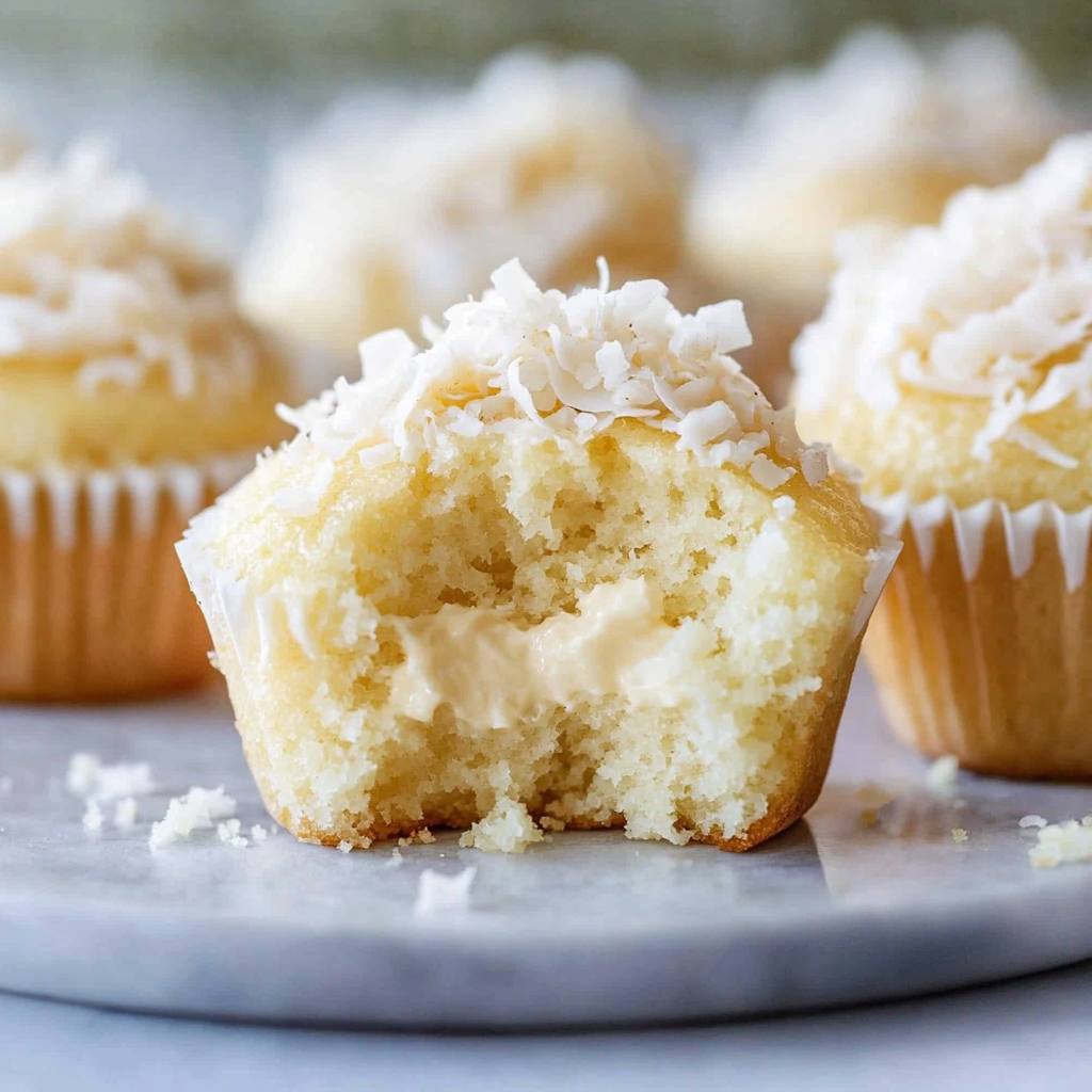Recipe preparation for Snowball Coconut Cupcakes