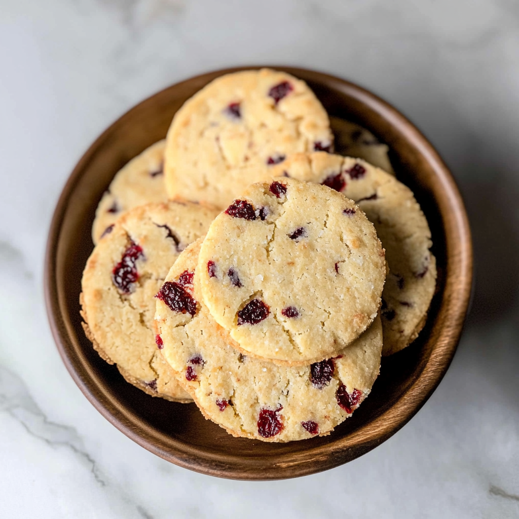 Recipe preparation for cranberry orange shortbread cookies