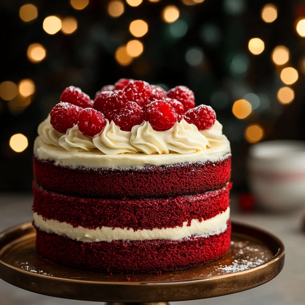Recipe preparation for Red Velvet Christmas Cake