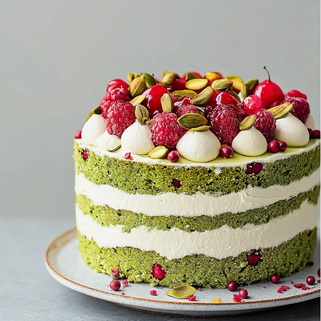 Recipe preparation for Pistachio Christmas Cake