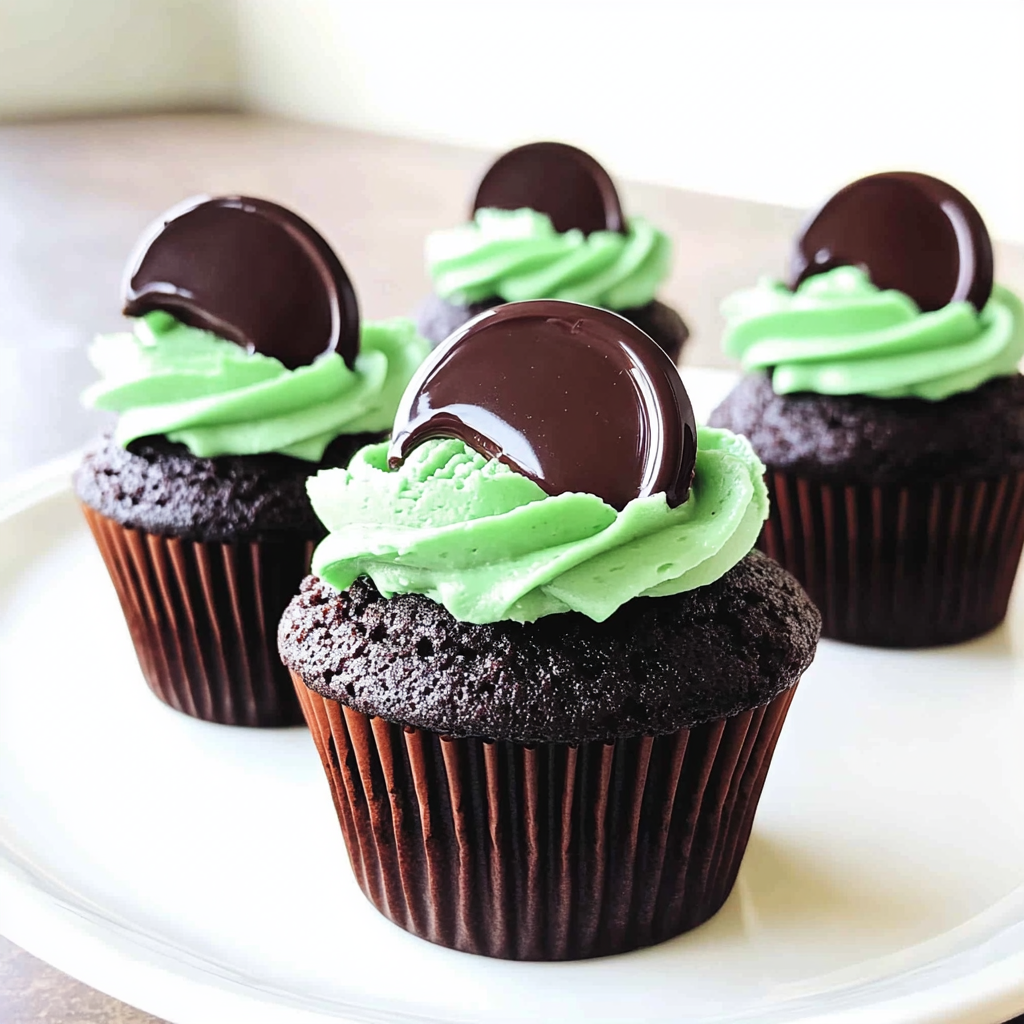 Recipe preparation for Chocolate Mint Cupcakes