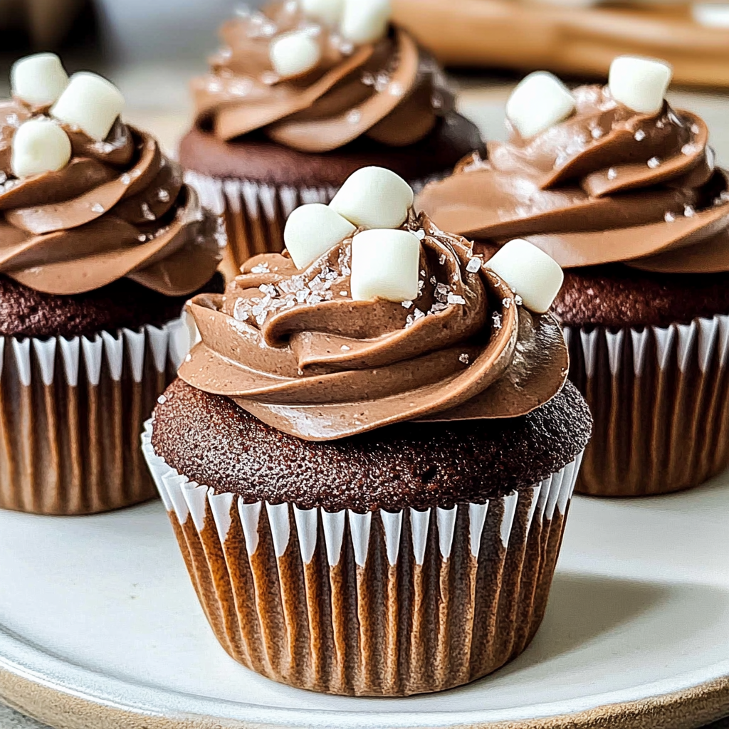 Recipe preparation for Hot Chocolate Cupcakes