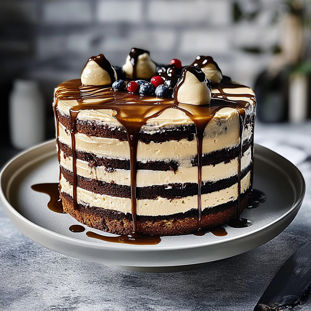 Recipe preparation for Espresso Martini Infused Layer Cake