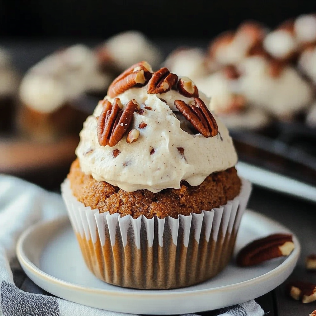 Recipe preparation for Salted Maple and Pecan Cupcakes