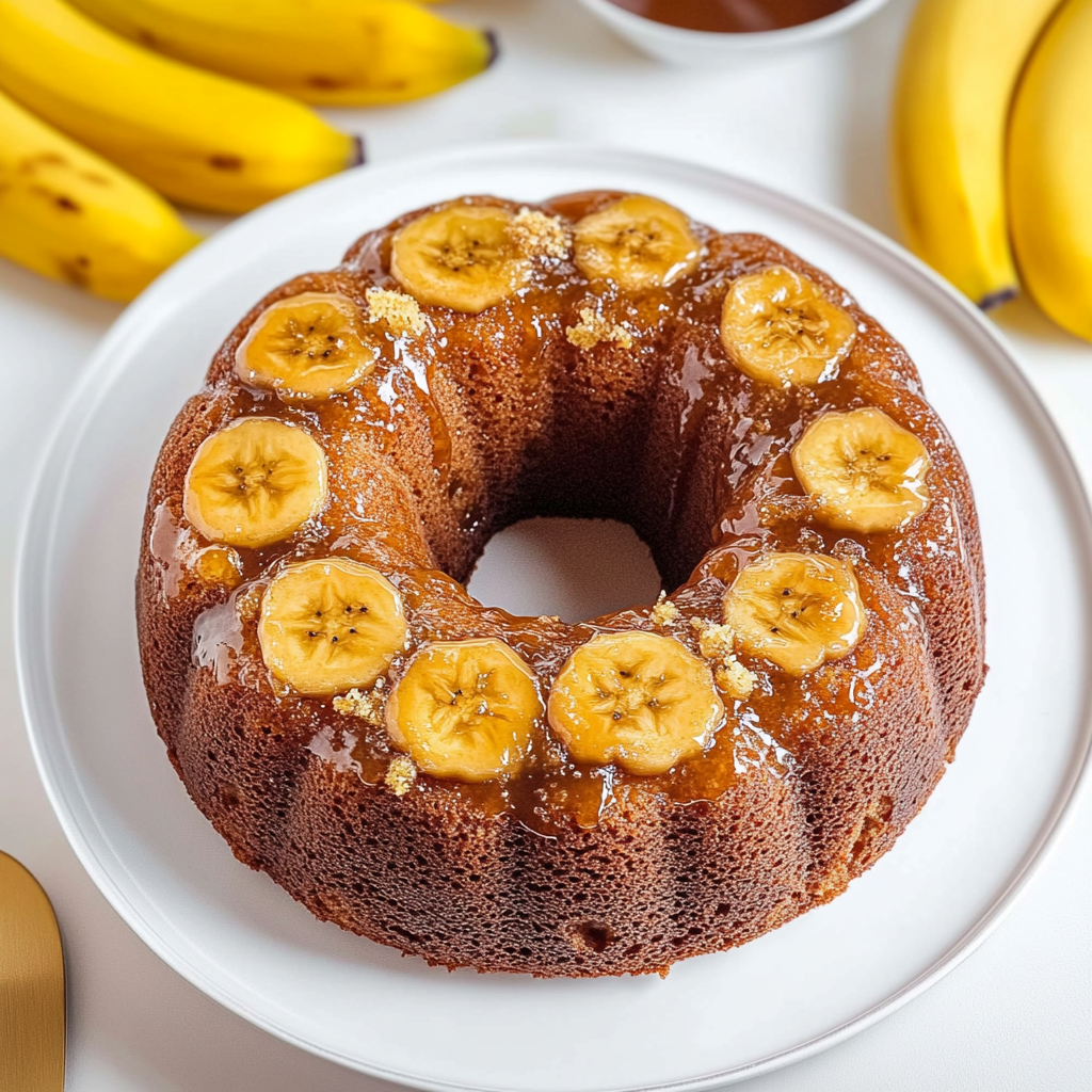 Recipe preparation for Banana Upside Down Bundt Cake
