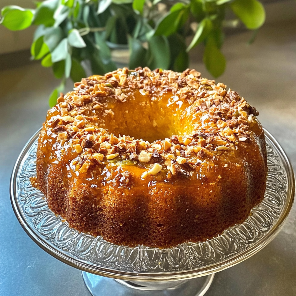 Recipe preparation for Baklava Bundt Cake