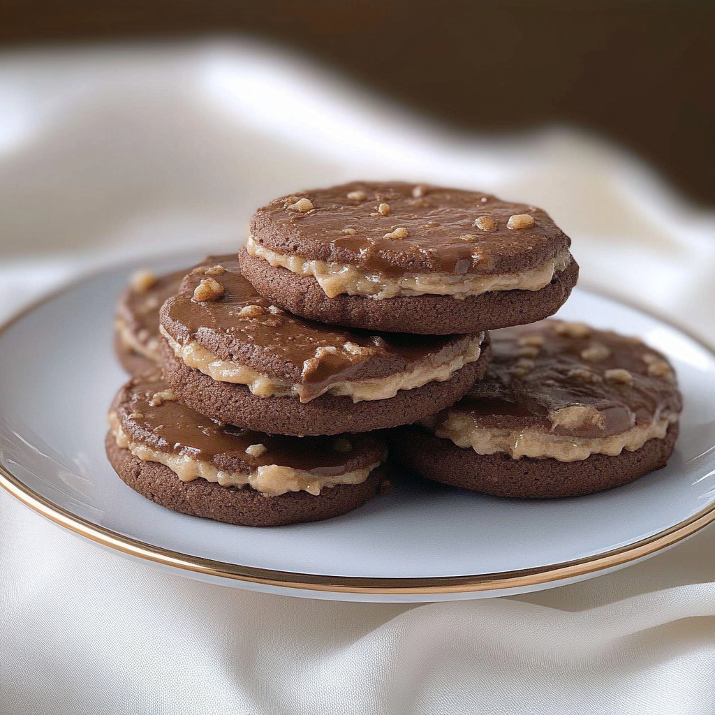 Recipe preparation for Chocolate Toffee Crunch Sandwich Cookies