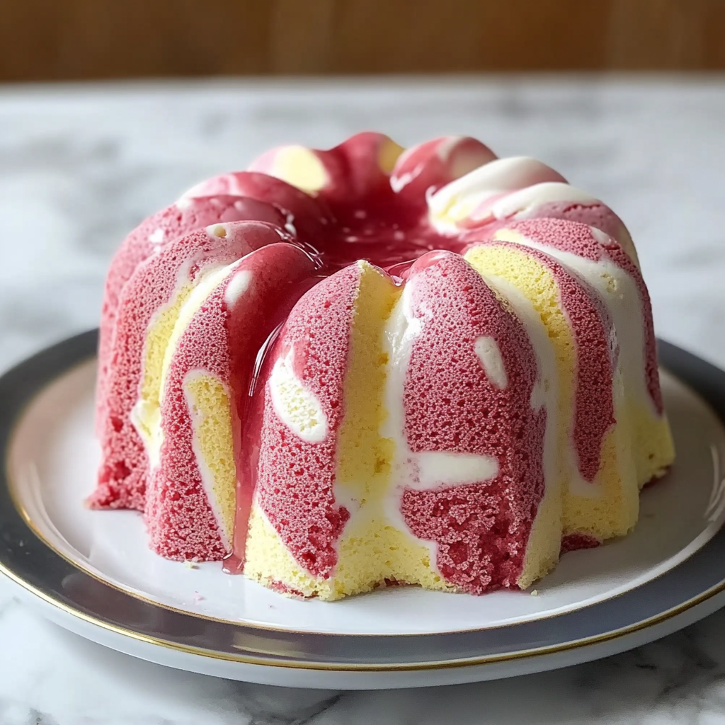 Recipe preparation for Moist Strawberry Milkshake Pound Cake Recipe