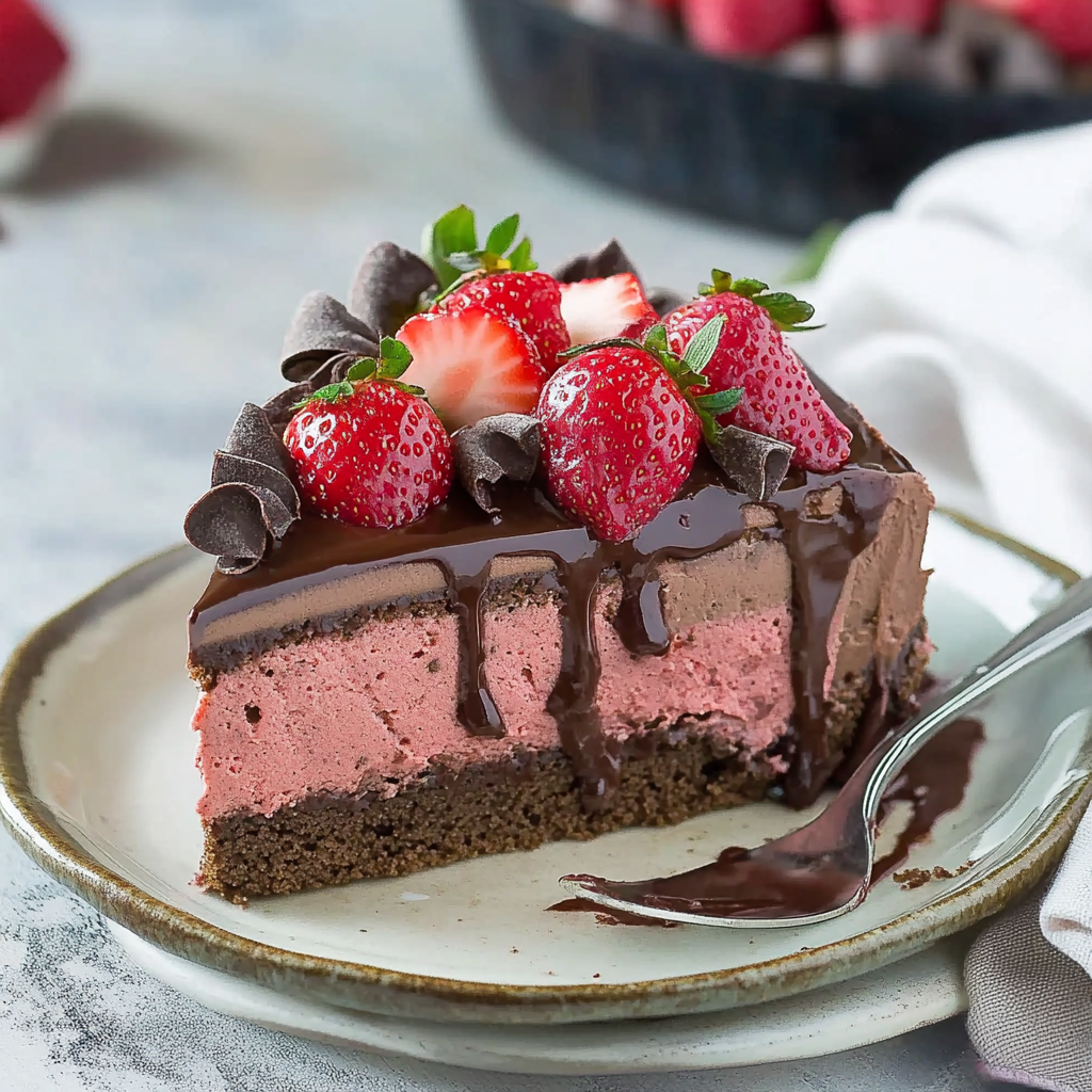 Recipe preparation for Strawberry Chocolate Cake