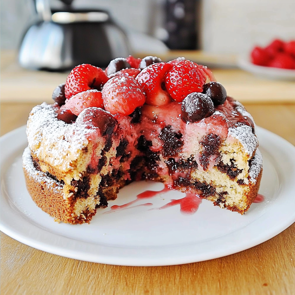 Recipe preparation for Strawberry chocolate chip cake
