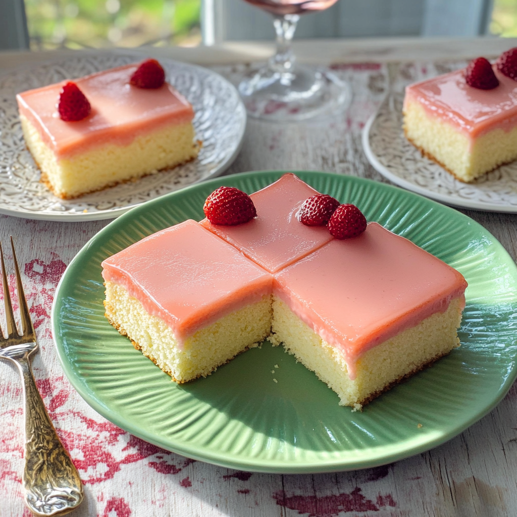 Recipe preparation for Pink Lemonade Sheet Cake