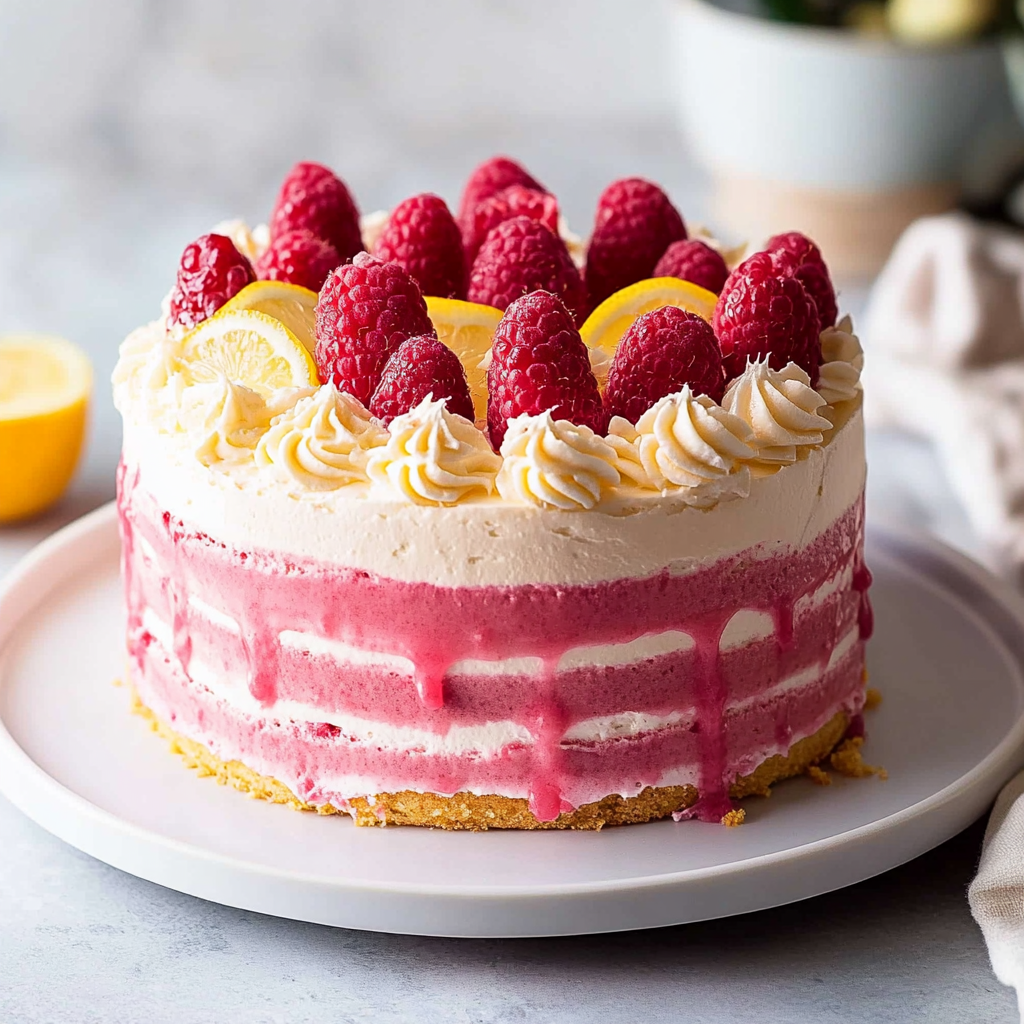Recipe preparation for Lemon Raspberry Layer Cake