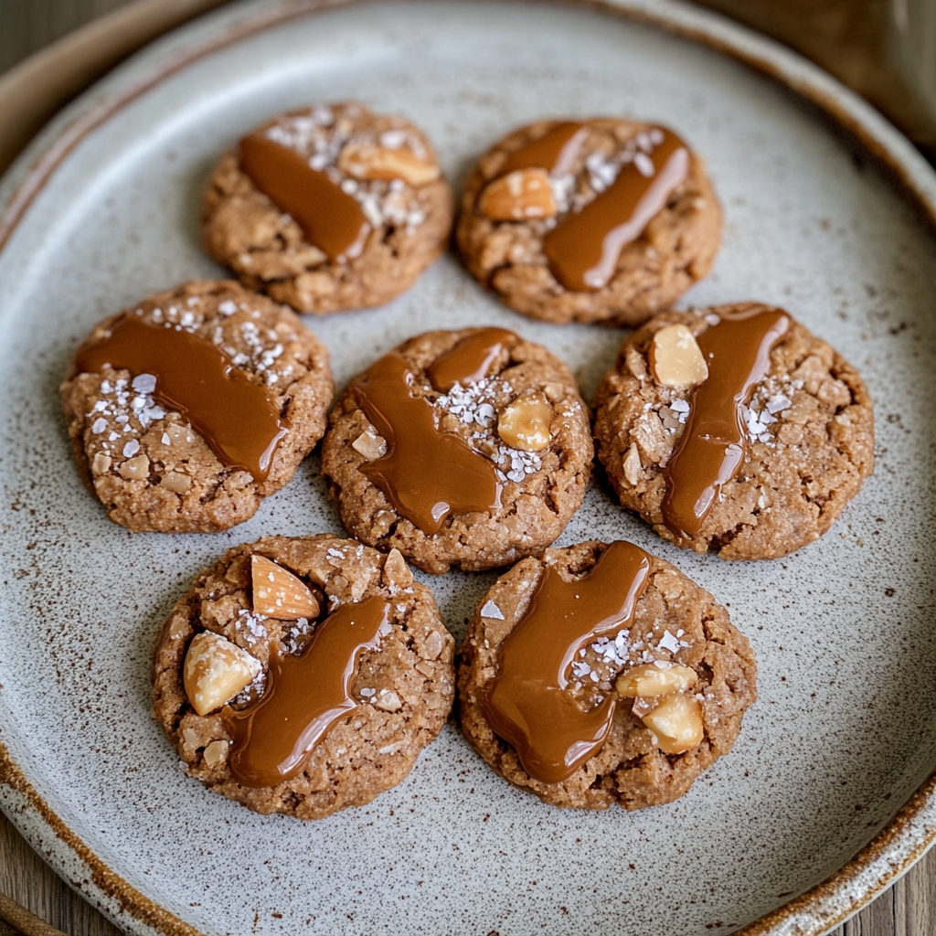 Recipe preparation for Salted Almond Flour Toffee Cookies