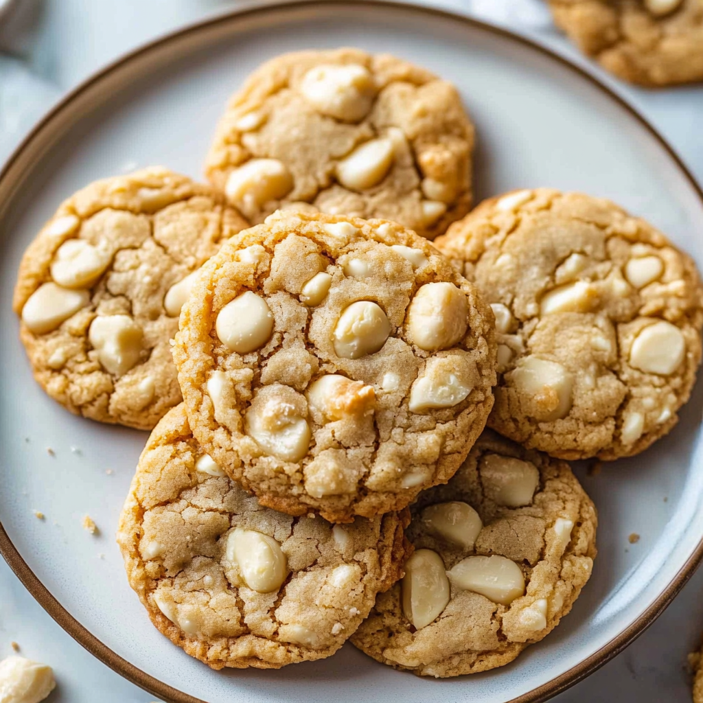 Recipe preparation for White Chocolate Macadamia Cookies