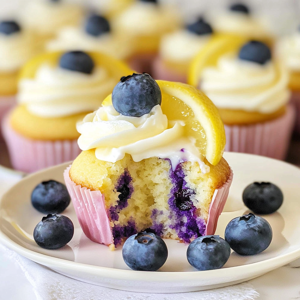 Recipe preparation for Blueberry Lemon Cupcakes