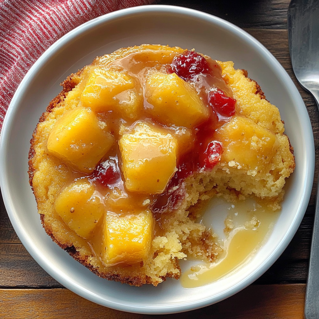 Recipe preparation for Pineapple Upside Dump Cake