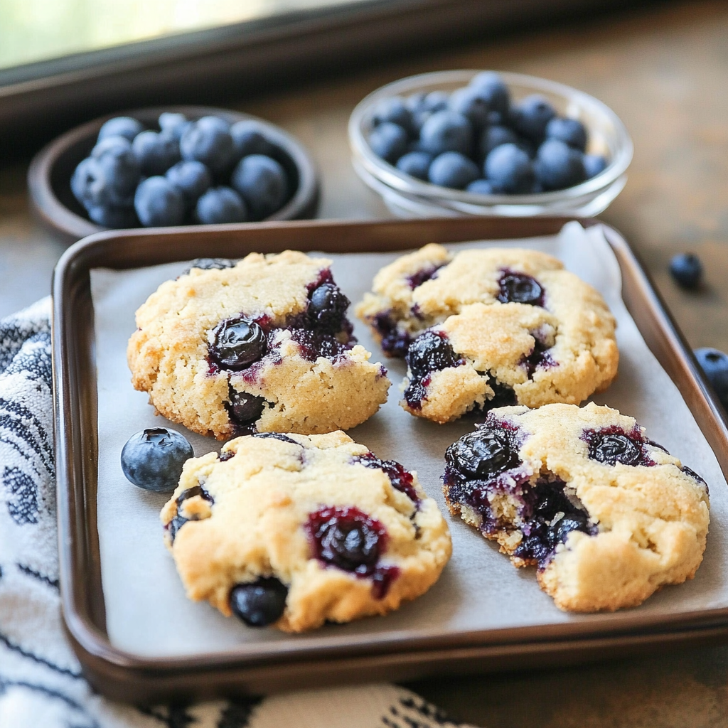 Recipe preparation for Almond Flour Blueberry Cookies