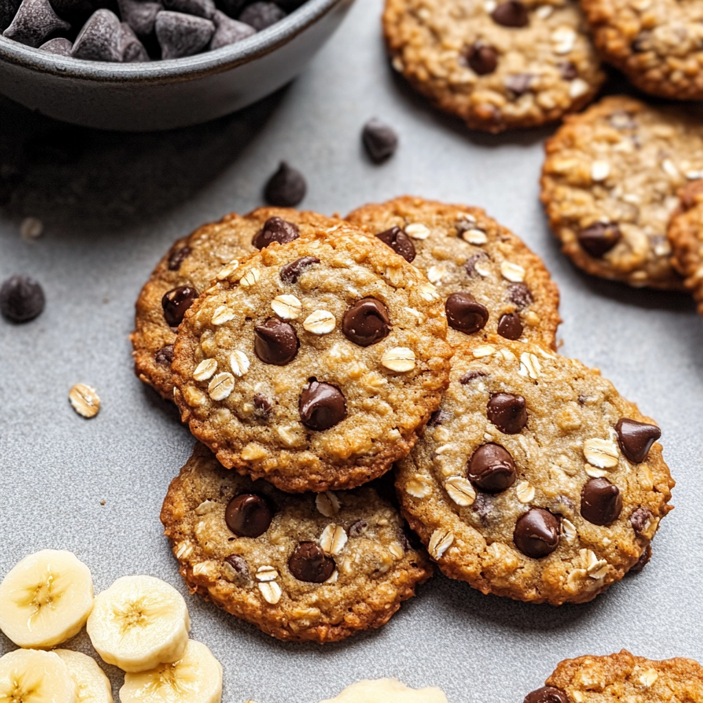 Recipe preparation for Banana Oatmeal Chocolate Chip Cookies