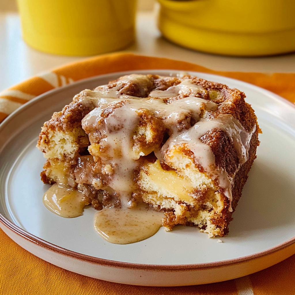 Recipe preparation for Cinnamon Swirl & Pear Comfort Dump Cake