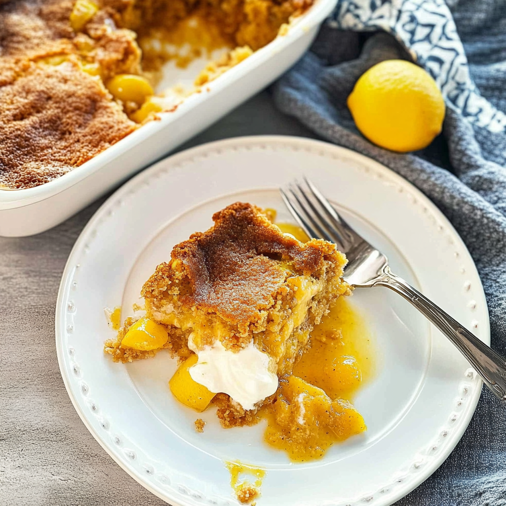 Recipe preparation for Lemon & Ginger Fiber-Boost Dump Cake