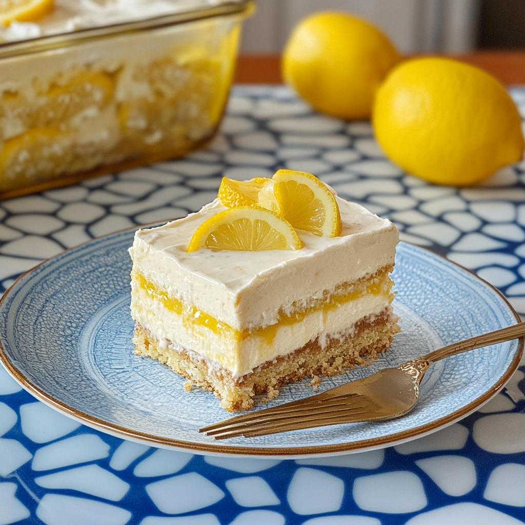 Recipe preparation for No-Bake Lemon IceBox Cake