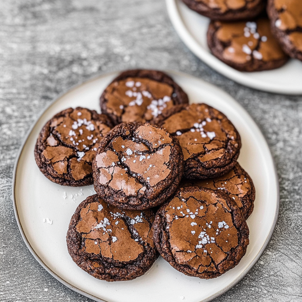 Recipe preparation for Brownie Brittle Cookies with Flaky Sea Salt