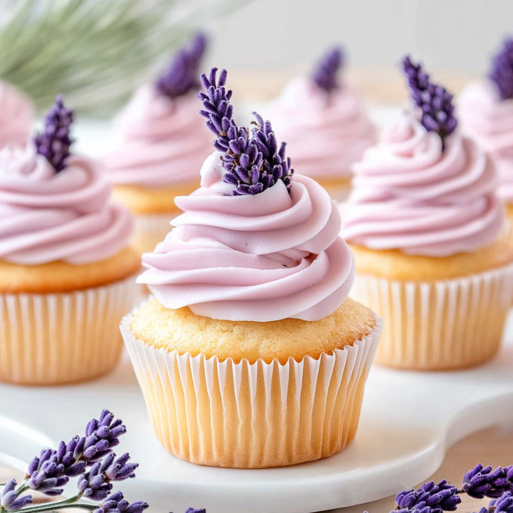 Recipe preparation for Whipped Honey & Lavender Cloud Cupcakes