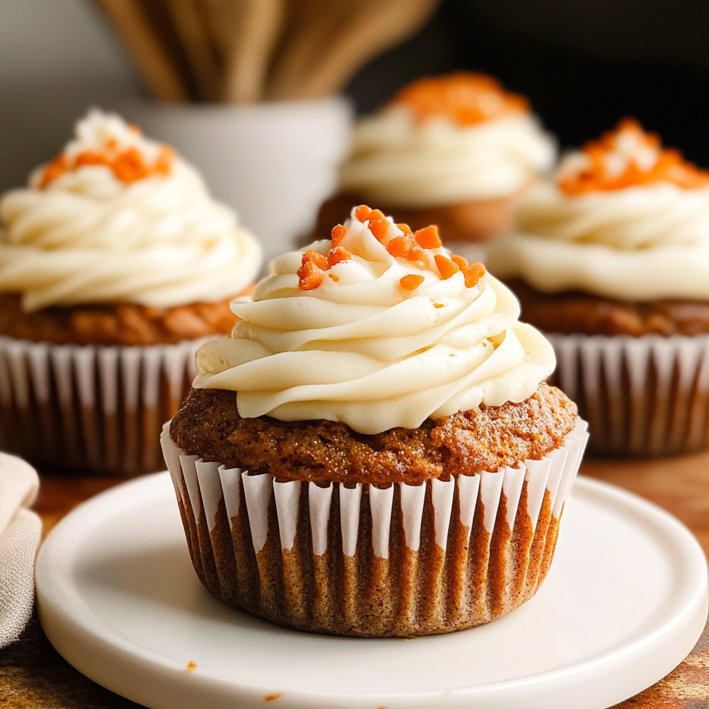 Recipe preparation for Carrot Cupcakes with Maple Cream Cheese Frosting