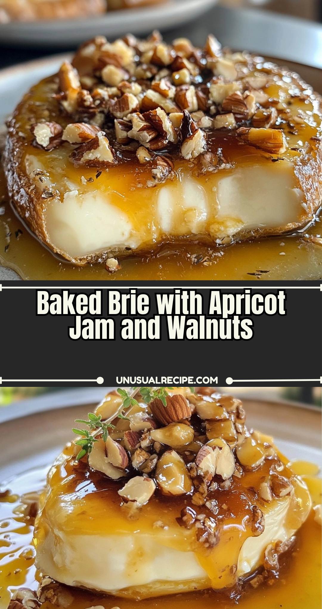 Baked Brie with Apricot Jam and Walnuts