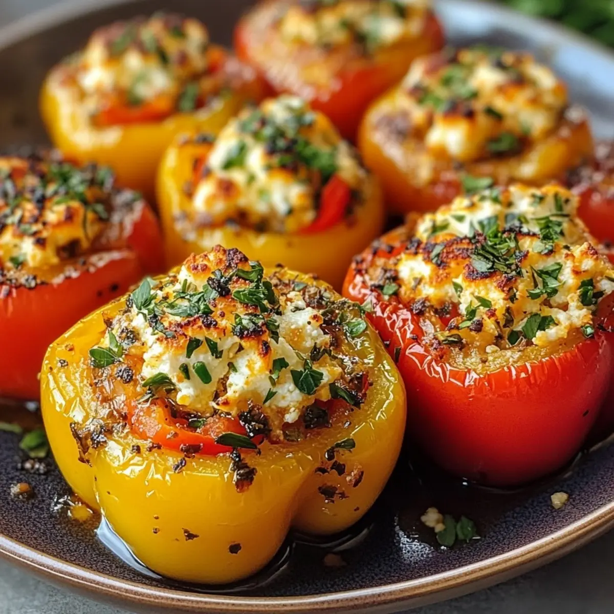 Mini Bell Peppers Stuffed with Herbed Feta