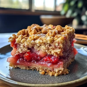 Strawberry Rhubarb Crumble Bars